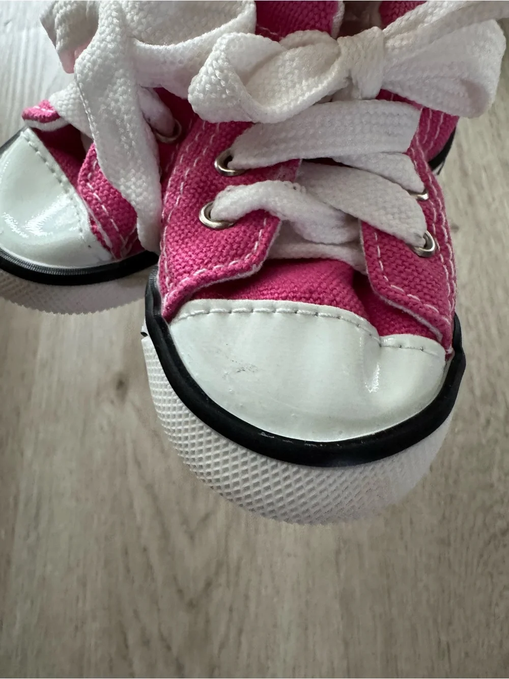 Dog Sneakers Pink Canvas Puppy Shoes Set of 4 Size 5 Non-Slip Paw Boots